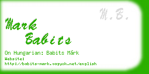 mark babits business card